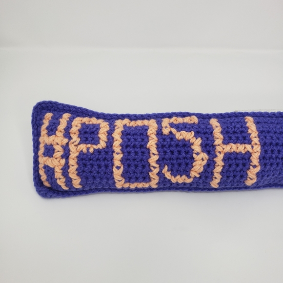 Posh Babe Micro Pillow Embroidered Purple Crochet Handmade Home Decor Peach - Picture 4 of 9